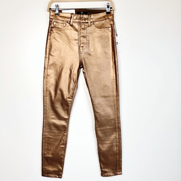 7 FOR MANKIND The High Waist Ankle Skinny Jeans 27 - Picture 3 of 11